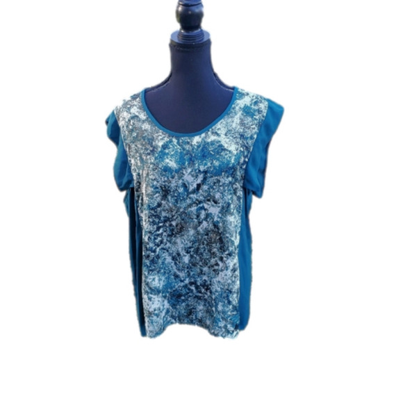 Blur patterned ruffle top XL - Picture 1 of 5